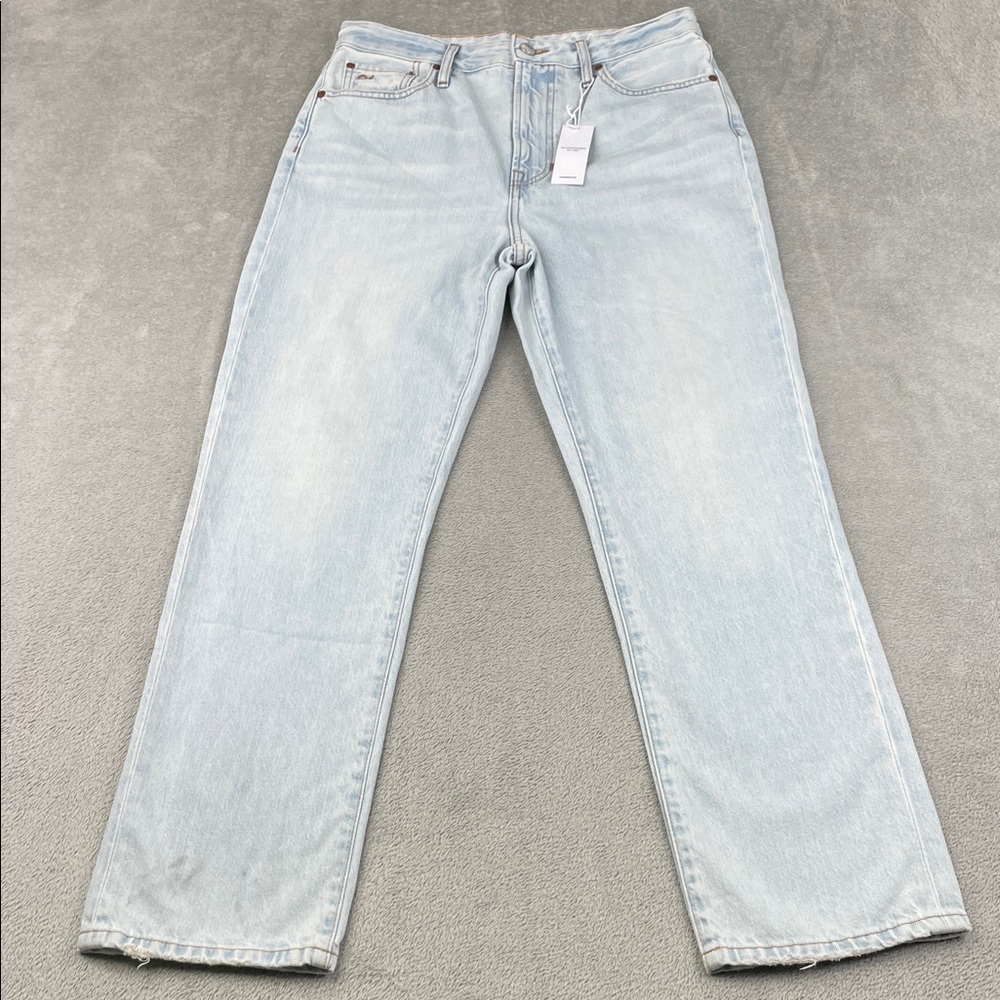NEW Outerknown 28 Womens SEA Jeans The Strand Straight Light Blue Denim PBX FLAW
